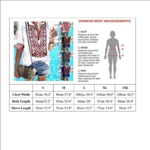 Boho printed v neck - Picture 3 of 3